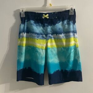 Wonder Nation Navy, Aqua and Lime Boy’s Swim Shorts size 10-12